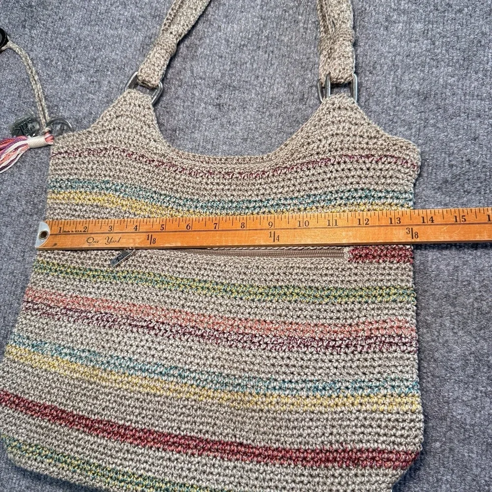 The Sak Belle Tote Shoulder Bag Slouchy Handbag Purse Rainbow Stripe EXTRA CHARM